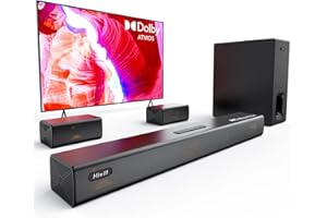 Hiwill 5.1CH Soundbar TV, Dolby Atmos Casse Home Theatre, 6,5" Subwoofer Senza fili, 2 Altoparlanti Surround Cablati, Home Cinéma Enceintes Téléviseur, 420W Potenza di Picco, eARC, HiElite A51PRO
