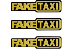 TOMALL 3 piezas reflectantes pegatinas de taxi falso para parachoques de coche guardabarros ventana impermeable divertido Embellecedor para motocicleta camión SUV (B-Amarillo)