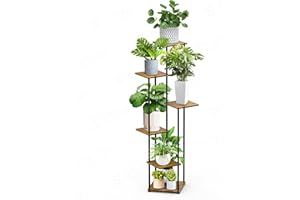 Support pour Plantes, Étagère D'angle en Bois, 6 Niveaux Support Pot de Fleur, STLOVe Metal Présentoire de Jardin, Intérieur/Extérieur Étagère de Rangement, Salon/Balcon/Bureau Décoratif Multifonction