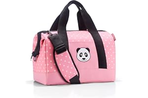 reisenthel Allrounder M Kids Kleine Reisetasche für Kinder Mit Stecklasche für Reisetrolleys, Couleur:Panda pink