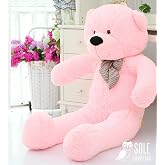 Sevgiliye &Ouml;zel Hediye - 140 cm Papyonlu Peluş Ayıcık (Pembe)