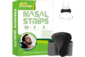 FULLANTI Nasenpflaster, Schnarchstopper Anti Schnarch Nasal Strips (62 Stück) Nasenpflaster Schnarchen, Nasenstrips Anti-Schnarch für Schlafen und Sport, Nose-Strips-Schnarchstopper für die Meisten Nasen