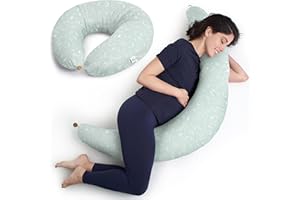 Niimo XXL Pregnancy Pillow & Nursing Pillow - 2022 Double Platinum Winner, 100% Cotton Maternity Pillow Cover, Washable Breast Feeding Pillow Baby Feeding Pillow, Body Pillow Pregnancy Gifts