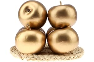 Gresorth 4 Stück Künstlich Gold Apfel Fälschung Frucht Dekoration Zuhause Party Urlaub Anzeigen