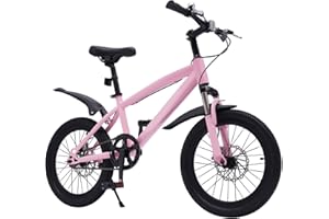 LENJKYYO Children's Bicycle 18 Inch Outdoor Bicycle for Boys Girls, Children's Bicycles with Disc Brakes & Mudguard, Movement Tools for Children from 8 Years (125-140 cm)