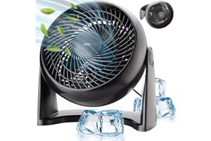 ‎EBERG EBERG Wentylator biurkowy LOOX czarny, wentylator stołowy, 3 prędkości, ciche chłodzenie, regulowany kąt 90°, montaż ścienny, na biurko do domu i biura, daleki silny nawiew, mini wentylator