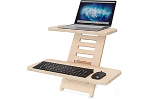 CAWI Nakładka na biurko stojące, stolik stacjonarny, stojak, stojak na laptopa, stojak, nadstawka na kawowy, nakładka na biurko, z powrotem wysokości, wyprodukowano w UE (naturalne)