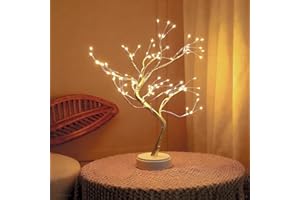 RINTEA Arbol LED, 108 Leds Arbol Luces Led, 8 Modos, Alimentado por Pilas/USB, DIY Árbol Led Decorativo con Ramas Ajustables para Decoración del Regalos, Hogar, Navidad, Halloween y Bodas-1 Unidad