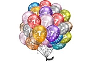 HPNPARTY Luftballons 7. Geburtstag,15 Stück Metallic folienballon 7 helium ballons 7 jahre aus 100% Naturlatex,Klimaneutral, 32cm Ballon 7 zahlen für Kindergeburtstag und mädchen junge Geburtstag