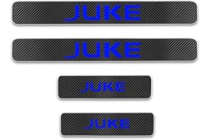 EAGLEG 4pcs Car Door Sill Protector Kick Plates for NIS-san Juke, Carbon Fiber Non-Slip Threshold Cover Pedal Sticker Trim,Blue