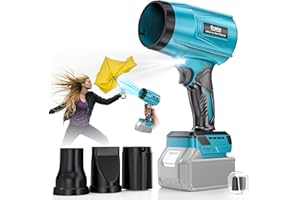 Ecarke Souffleur sans Fil Compatible Batteries Makita 18V, Moteur brushless 80.000 TR/Min, Vitesse d’air 60 m/s & Pression 850 g, souffleur Portable pour Feuilles, poussières & Neige (sans Batterie)