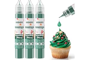 ‎HXDZFX Lebensmittelfarbe - Lebensmittelfarbe Flüssig, Hochkonzentrierte Food Coloring, Flüssige Lebensmittel Farben für Backen, Tortendeko, Kekse, Macaron, Ostereier, Teig - 3 × 30ml (Weihnachtsgrün)