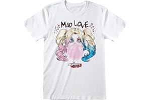 HEROES INC. DC Comics Harley Quinn T-Shirt | Batman Tshirt, White | 100% Cotton Short Sleeve Shirt for Men, Women | Official Merchandise