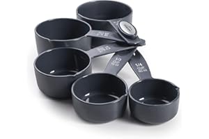Lacor - 67036 - Ensemble 5 Tasses à Mesurer, Pâtisseries, Plastique sans BPA, Empilables, ml & Tasses, Pourer Latéral, Coffre-fort Lave-vaisselle, Gris