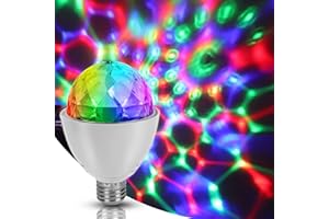 NEWNEN LED Partylicht, E27 3W LED RGB Discokugel Disco Licht, 360° Rotierend Selbstdrehend Disco Beleuchtung für Geburtstagsparty Hochzeitsfest Weihnachten Halloween