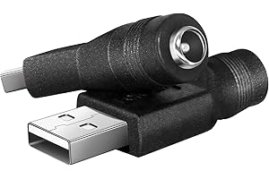 USB A Male to 5.5x2.1mm Female DC Adapter, Artilits Starlink 5.5x2.1mm DC Adapter to Type A Support 20V 12V 5V made for LED Desk Lamp, Small Fan, Starlink Mini, Foldable Solar, Laptops, Cameras Series