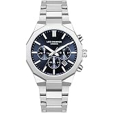 Erkek Kol Saati, Multifonksiyon, Quartz, Lacivert Kadran, G&uuml;m&uuml;ş Kasa, G&uuml;m&uuml;ş Kayış, 42,5mm, 3ATM, LC08218.390