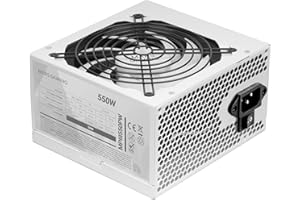 Mars Gaming MPIII550P, Fuente Alimentación ATX 550W, 5 Años de Seguridad, 85% Eficiencia, Sistema Digital APFC, Ventilador FDB 120mm AI-RPM, Tecnologías DC-DC y SMD, Cables Planos Extralargos, Blanco