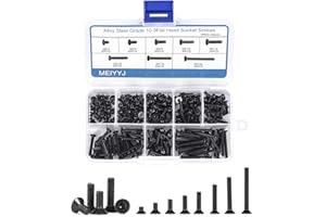 MEIYYJ 10.9 Grade High Tensile Flat Head Socket Cap Screws Hex Socket Countersunk Screw set M3 Machine Screws Fastener Repair Tools Assortment Kit, Pack of 200