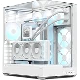 APNX V2 Beyaz ATX Kasası - X-Pand Flow &Ccedil;ift Hava Akışı, 3 Taraflı Temperli Cam, 360mm AIO ve Ters BTF Anakart Desteği, 4&times;140m