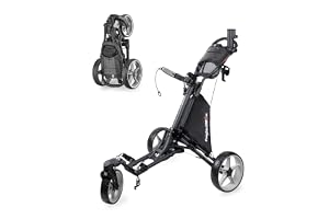 Caddytek CaddyLite ONE-Swivel V8 golfvagn, lätt hopfällbar 3-hjulig golfvagn med hopfällning i ett klick, 360° svängbart fram