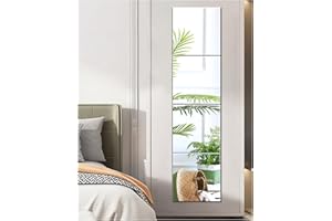 Sqinor Specchio da Parete Lungo Adesivo Vetro Specchio Rettangolare Figura Intera Specchi Muro Specchio Grande da Parete per Camera Da Letto, Soggiorno, Armadio, Porta, Palestra