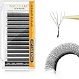 NAGARAKU W Eyelash Extension 5D Volume Premade 0.07mm C curl 8-15mm mix Faux Mink Matte Black Cluster Easy Fanning yy Eye Lashes