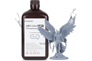 ELEGOO Upgraded ABS Like Resin 3.0 PLUS, UV 3D Printer Resin with Higher Precision and lower Shrinkage, Enhanced Strength and Toughness Photopolymer ABS 3.0 + Resin for LCD Printer Grey 2000g