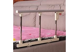 AMSXNOO Bettgitter, Faltbar Alten Bett Geländer Silber Metall Bewachen Bett Helfen Griff Zum Medizinisches Krankenhaus Heimpflege, 70 * 40 cm