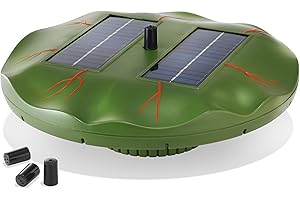 Esotec Pompe de Bassin Flottante nénuphar | Kit Complet avec Pompe d'arrosage, Panneau Solaire, Fontaine Solaire pour Bassin de Jardin, Jeu d'eau, Pompe de Fontaine, Fonctionnement Direct 0,4 m, 160