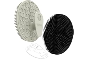 BEAUTAIL Lot de 3 brosses à récurer en silicone pour le corps et le visage, brosse exfoliante douce pour homme et femme, peau sensible, plus hygiénique que le luffa traditionnel, longue durée, noir +