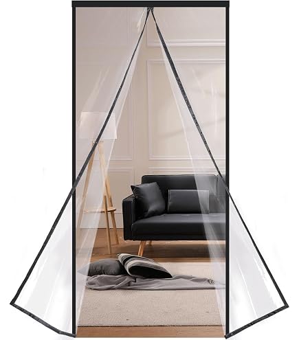 Magnet Wärmeschutzvorhang 90x210 Cm Schwarz Wasserwürfel - Thermo Türvorhang Isolierend Kälteschutz Für Balkon & Wohnzimmer