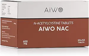 AiWO NAC Supplement | NAC 600mg | N Acetyl Cysteine (100 Tablets)