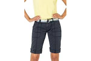 FRESH MADE Damen Bermuda Shorts mit glänzendem Gürtel