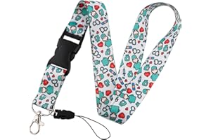 GuiLuc Lanyard Enfermera, Hebilla De Liberación Rápida, Cuelga Llaves, Tarjetas De Identificación, Colgante Cuello, Regalos Originales Para Sanitarios Y Médicos, Accesorios Tcae, Porta Tijeras