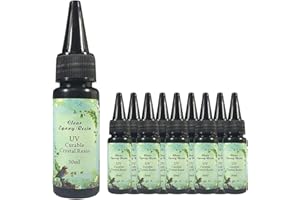 FRENSHION 10 Unidades 30 ML de Cristal de Resina Epoxi UV Pegamento Nail Art Herramientas Para DIY Inicio Joyería Artesanal Profesional Pendientes Collar Pulsera Accesorios de Arte de Uñas