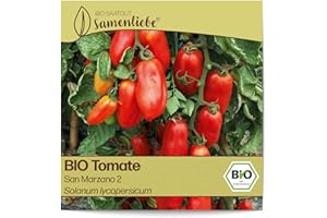 Samenliebe BIO Tomaten Samen alte Sorte San Marzano 2 italienische Tomate längliche Romatomate rot 10 Samen samenfestes Gemüse Saatgut für Gewächshaus Freiland und Balkon BIO Gemüsesamen