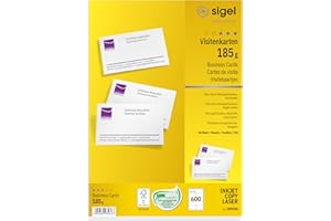 SIGEL DP930 Biglietti da visita, microperforati, bianco, 85x55 mm (A4), 185 g, 600 pz.=60 fg