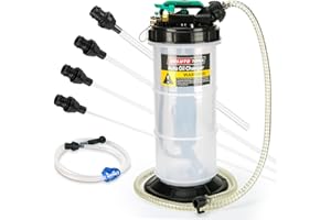 OULUTO 5.3L Manuale e Pneumatico Pompa Aspirazione Olio | Pompa Estrattore Liquidi Olio | Pompa di Aspirazione Liquido Pompa con 6 Tubi, Trasmissione Olio Fluido Pompa Olio Motore Pompa