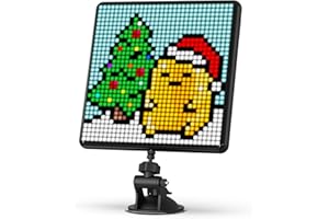 Divoom Pixoo-max wielofunkcyjna cyfrowa ramka na zdjęcia Bluetooth, programowalny wyświetlacz LED Pixel Art 32 x 32, akcesoria do gier, neonowe światło do dekoracji pokoju, znak okna (czarna)