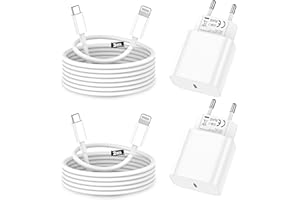 AILAWUU Chargeur iPhone,2Pack Chargeur Rapide de 20W Adaptateur avec 2M&3M [Certifié Apple MFi ] USB-C de données Lightning Cordon de Charge Compatible avec iPhone 14 13 12 11 Pro Max XS XR X,iPad