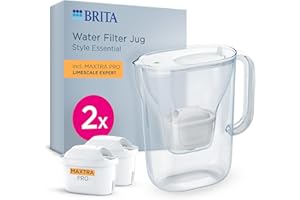 BRITA Style Essential Jug White (2.4l) x2 BRITA Maxtra Pro Limescale Expert Cartridges