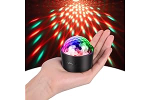 ‎SEBRUANC Mini Discokugel, SEBRUANC Disco Lichter LED Party Lights Musikgesteuert licht 380mAh USB Type C DJ Strobe Ball mit Nachtlicht für Kinder Parties Geburtsta, KTV, Weihnachten Geschenk