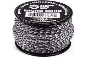 Atwood Rope MFG Tactical Nylon/Polyester Micro Utility Cord 1.18mm X 125ft Reusable Spool | Fishing Gear, Jewlery Making, Camping Accessories (Urban)