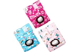Cutebone Washable Dog Diapers Female 3 Pack Reusable Doggie Diapers, Highly Absorbent Premium Diapers for Dog in Heat Period, Inkontinence, Excitable Urination D31XS-DE