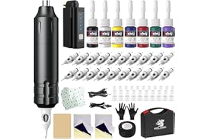 Solong Tattoo Kit de Tatuaje Inalámbrico: Máquina Profesional Portátil, Agujas de Alta Precisión, Tintas Vibrantes - Libertad Artística para Tatuadores