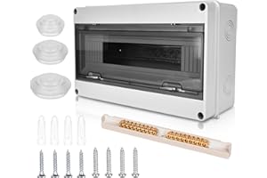 PORFOYO Quadro Elettrico Esterno, Scatola Elettrica da Esterno, Quadro Elettrico Interno di Distribuzione con 1 Fila, Quadro Elettrico 18 Moduli Impermeabile IP65, Scatola Elettrica da Parete per Giardino