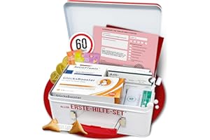 Lustiges Aller-Erste-Hilfe Geschenkset – Humorvolle Geschenkbox zum Geburtstag mit leckerem Gute-Laune Inhalt – Geschenkidee für Freunde & Familie (60. Geburtstag)