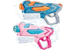 BUOAZR 2 st vattenpistol, med 900 ml med hög kapacitet och en räckvidd på 8 meter, 4 jetstilar, leksaksvattenblaster, kraftfull vattenpistol för barn och vuxna för utomhus
