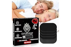 EveryKip ® PACK AHORRO 125 Tiras Bucales Para Dormir Antironquidos | Máximo Rendimiento | Adhesivo Hipoalergénico| Mouth Tape For Sleeping | Cintas Tapabocas | Parches Para Boca Cerrada